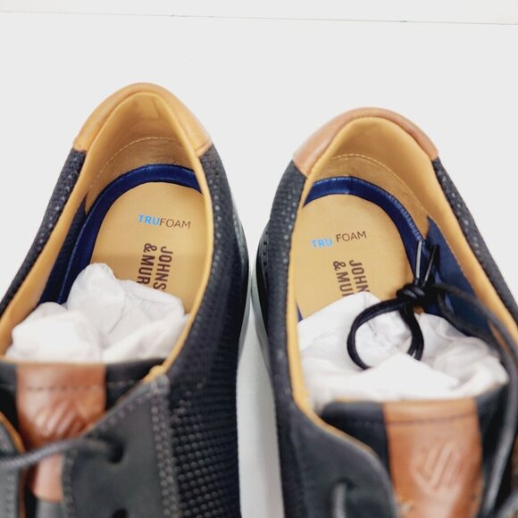 Men's Johnston & Murphy Algood Knit Plain Almond Toe Taupe Lace Up Shoes Size 8 - Picture 8 of 13